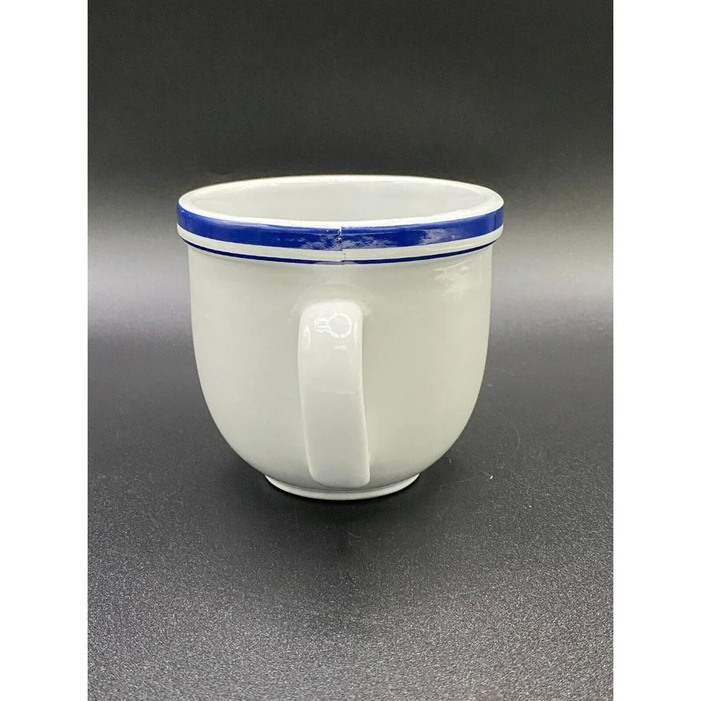 Coffee Mug Culinary Arts Cafeware Porcelain White With Blue Bands #20